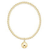 Classic Gold 3mm Bracelet - Classic Gold 10mm Charm