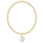 Classic Gold 3mm Bracelet - Classic Pearl 10mm Charm