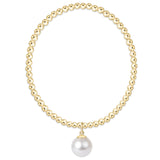 Classic Gold 3mm Bracelet - Classic Pearl 10mm Charm