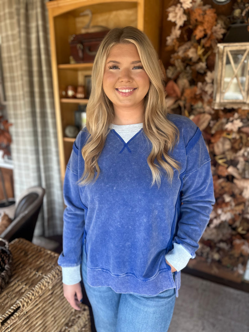 Snow Colorblock Oversized Sweatshirt