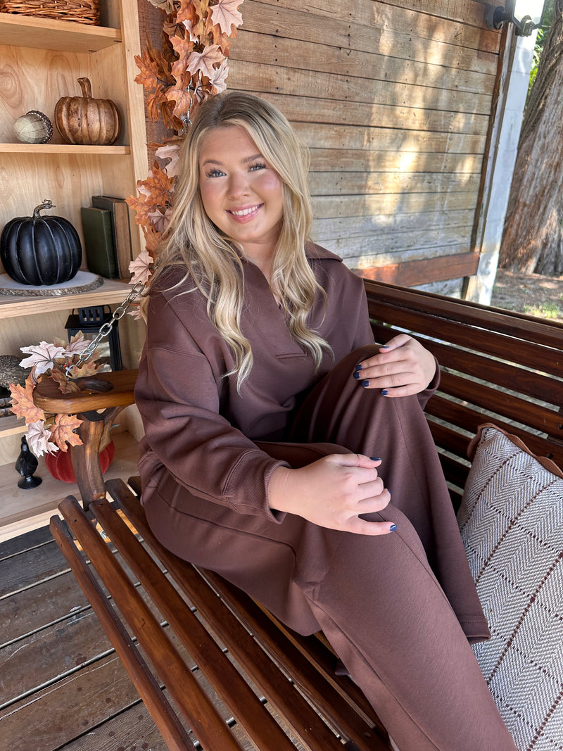 Cocoa V-neck Scuba Set