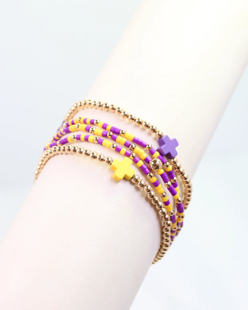 Felicity Beaded Cross Bracelet Set