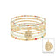 Set of 6 Multi Seed, Pearl, & Gold Beaded with Cross Charm Set