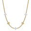Gold Beaded with White & Gold Cross 16”-18” Necklace