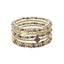 Brown Crystal & Gold Beaded Set of 5 with Crosses Stretch Bracelets