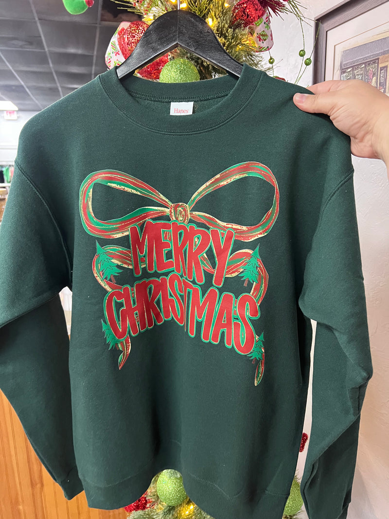 Merry Christmas Bow Sweatshirt