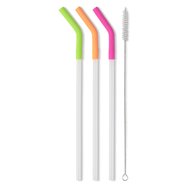 Reusable Silicone Straw Set