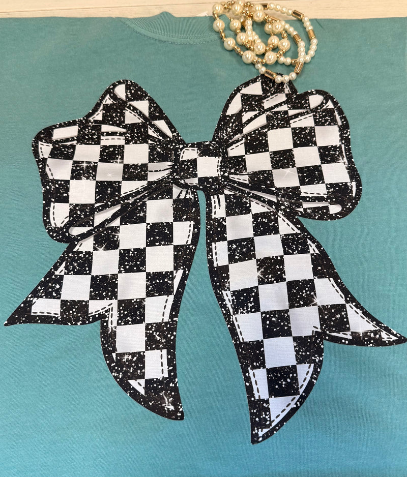 Checkered Bow Tee