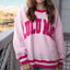 Light Pink/Hot Pink Stitch Lulu Mac Sweatshirt - Adult
