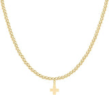 15in Choker Classic Gold 3mm Bead -Signature Cross Gold Charm