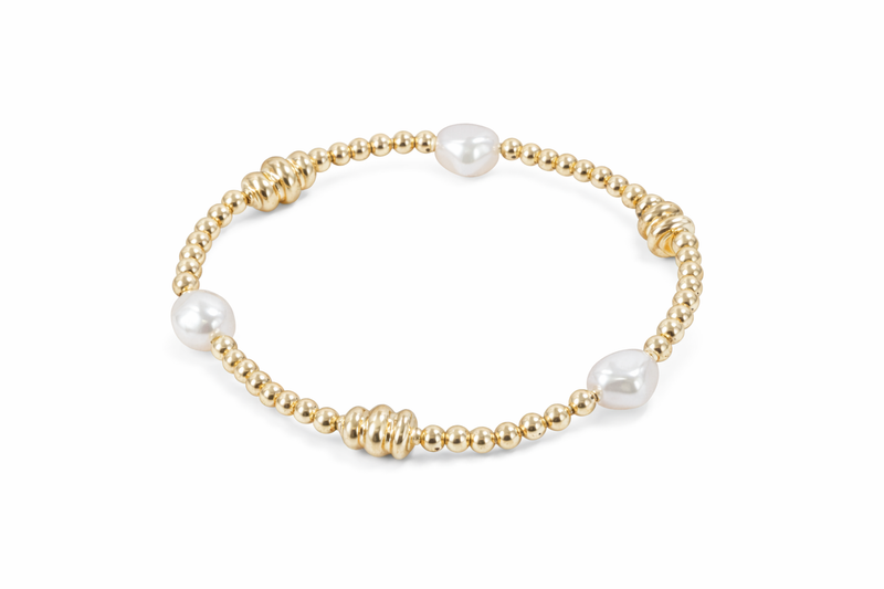 Admire Gold & Admire Pearl 3mm Gold Bracelet