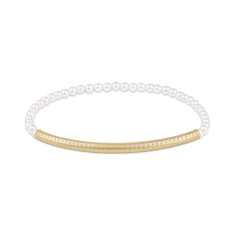 Bliss Bar Textured Pearl 3mm Bracelet