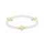 Beaded 4mm Gold Signature Cross 4mm Pearl Bracelet