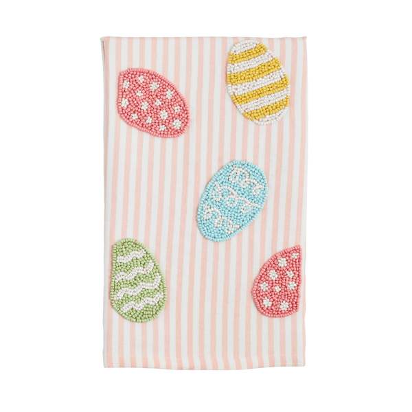 Pink Stripe Easter Egg Towel