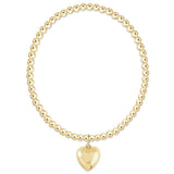 Classic Gold 3mm Bracelet - Love Plush Gold Charm