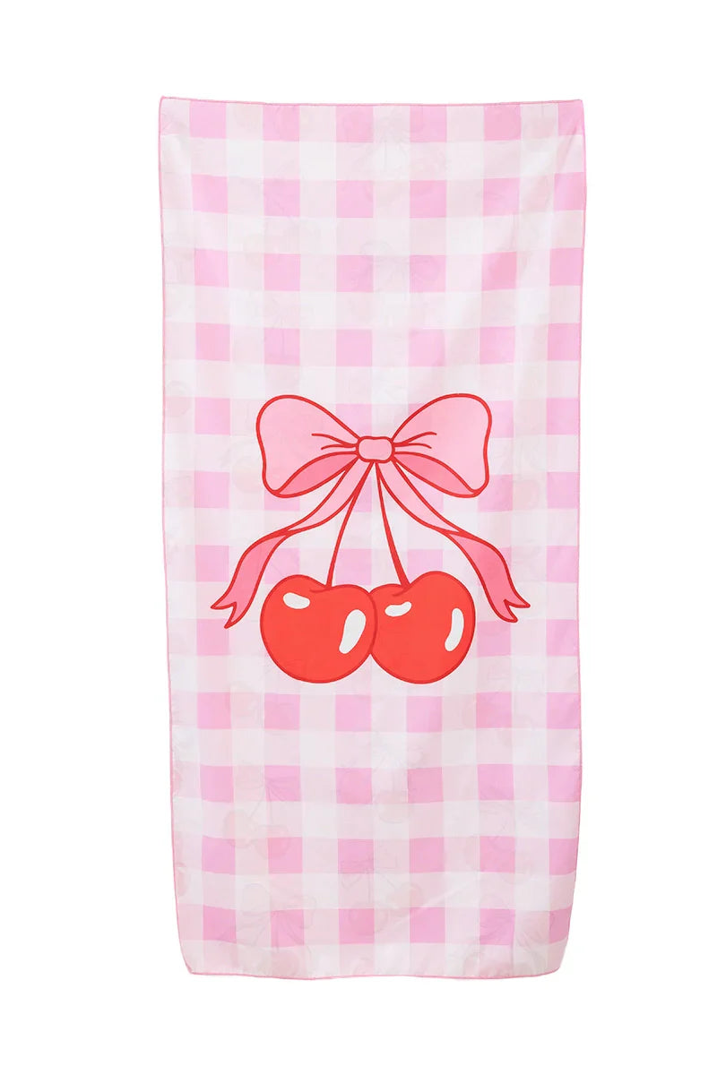 Katy Did Cherry & Bow Reversible Towel