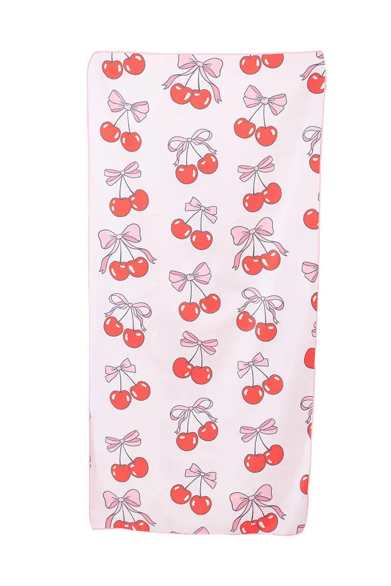 Katy Did Cherry & Bow Reversible Towel