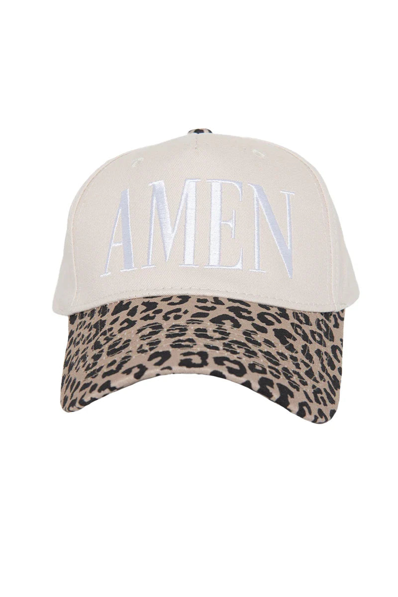 Amen Trucker Hat - Leopard & Tan