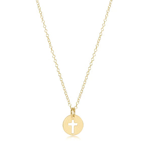 16” Necklace Gold - Blessed Gold Disc