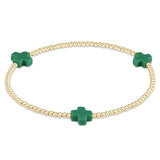 Signature Cross Gold Pattern 3mm Bead Bracelet