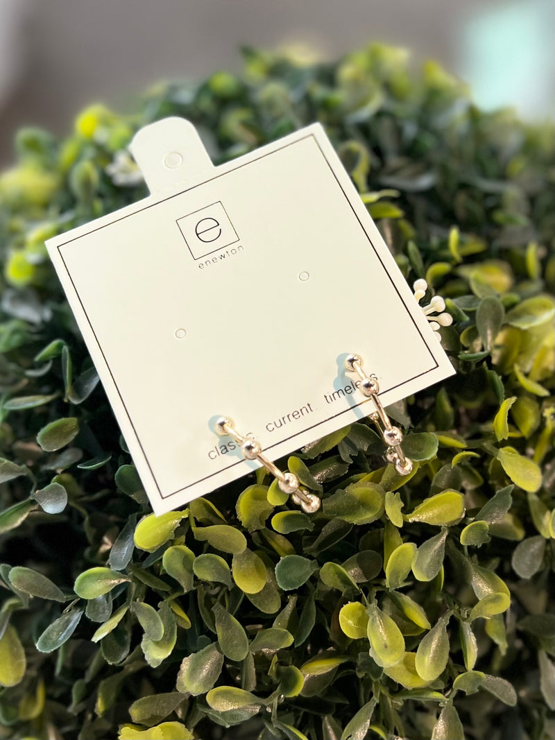 Beaded Simplicity 1” Post Hoop-4mm Gold