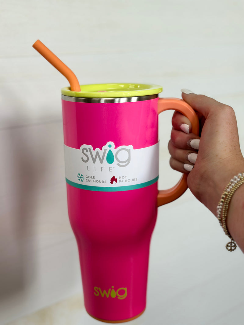 Swig Life Mint/Green/Red Reusable Straw Set (40oz Mega Mug)