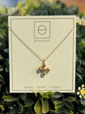 16”  Classic Beaded Signature Cross Gold Charm-4mm bead Gold