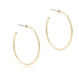 Round Gold 1.75” Post Hoop 2mm Smooth