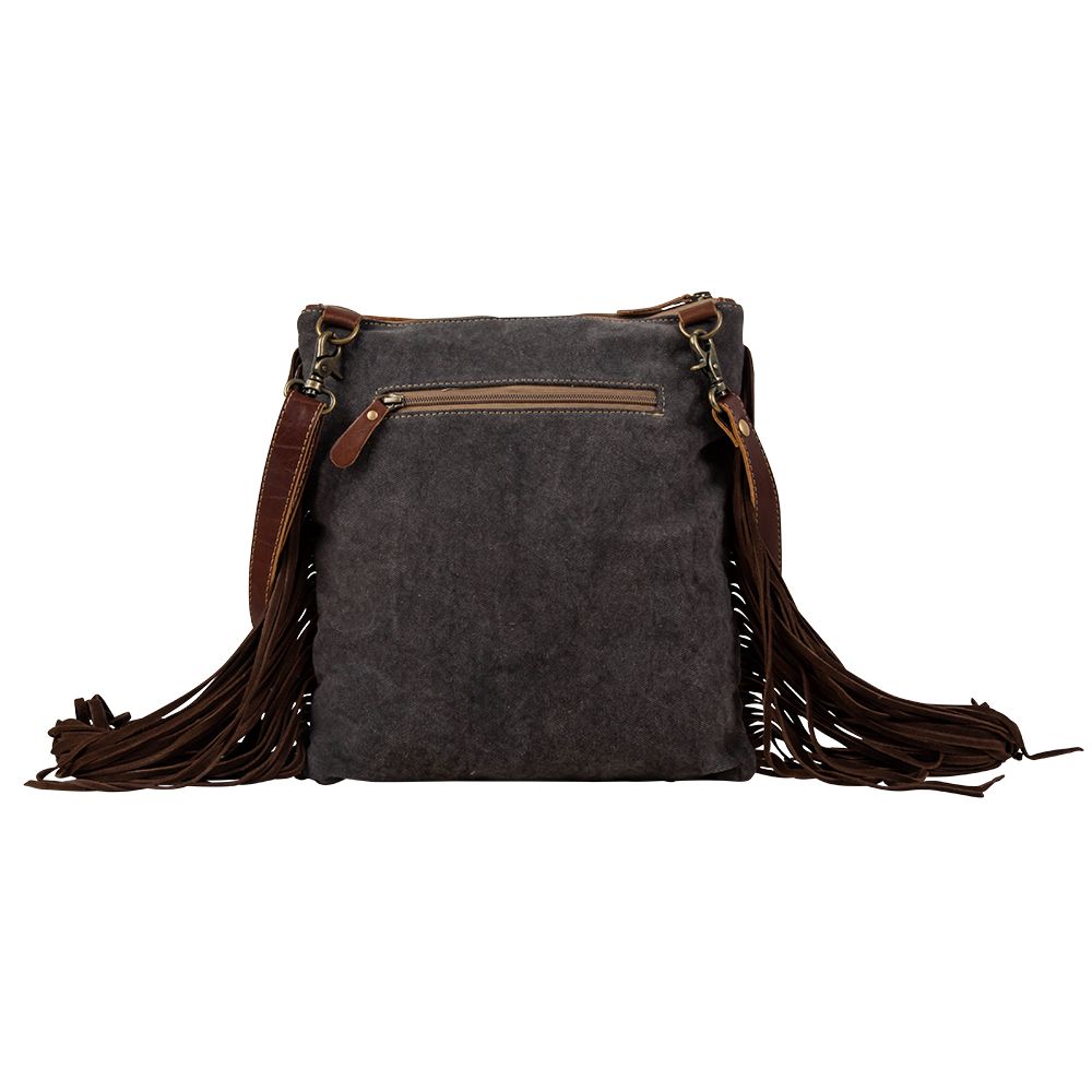 Ghost Rider Fringed Canvas & Hairon Bag