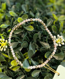 Worthy pattern 3mm Bead Bracelet -pink Opal