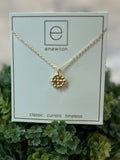 16” Necklace Gold-Classic Beaded Signature Cross Halo Gold Charm