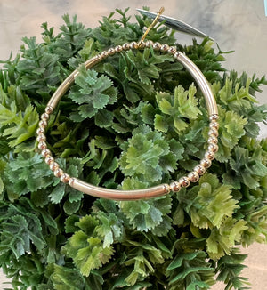 Bliss Bar Gold Pattern 3mm Bead Bracelet