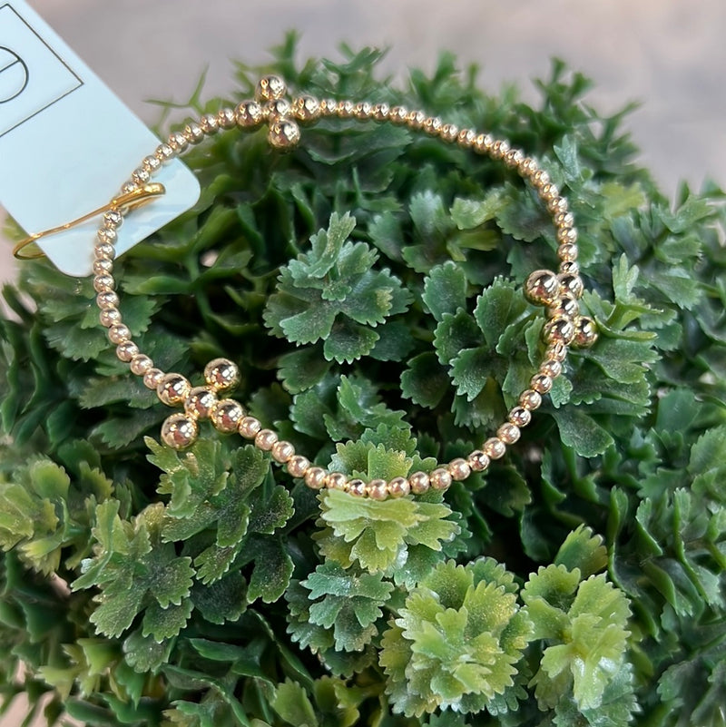 Signature Cross Gold Pattern 2.5mm Bead Bracelet