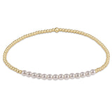 Gold Bliss 2mm Bead Bracelet Pearl