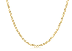 15" Choker Classic Gold 3mm Bead Necklace